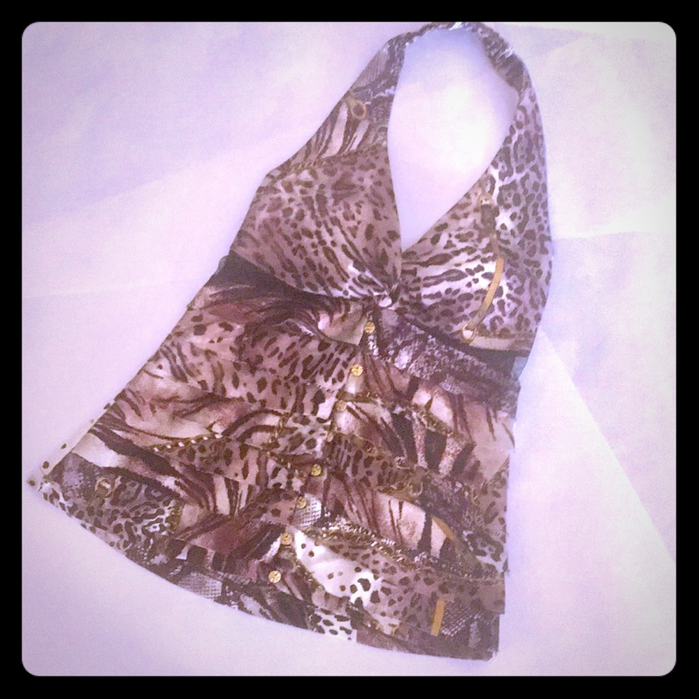 Cheetah print halter top